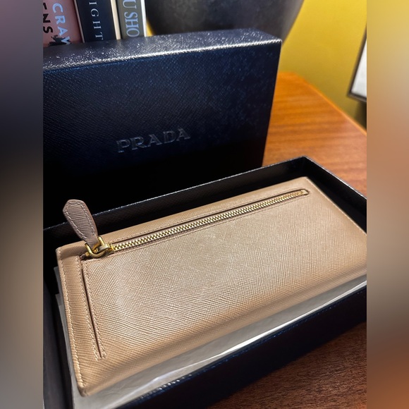 Prada Saffiano Long Wallet Camel - Picture 5 of 16